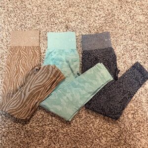 Bundle NVGTN Patterned Leggings - Brown, Green, Gray/Black